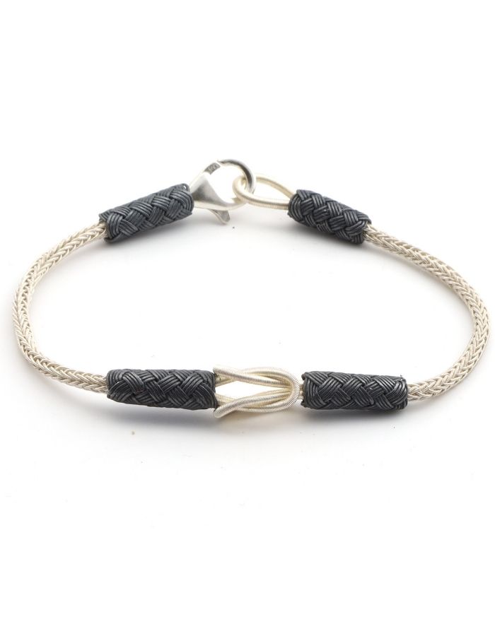 Black and White Kazaziye Knitted Bracelet