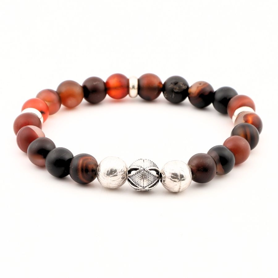 925 Sterling Silver Bracelet with Natural Agate Stone