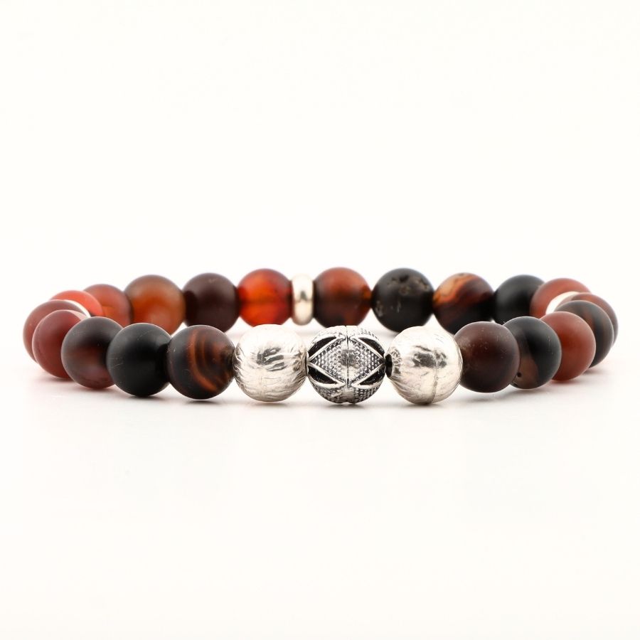 925 Sterling Silver Bracelet with Natural Agate Stone