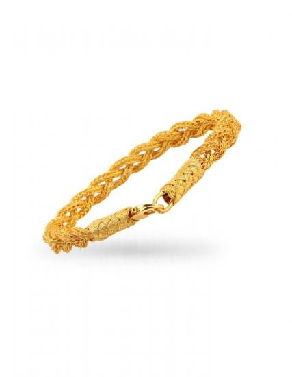 Unisex Gold Plated Knit Bracelet