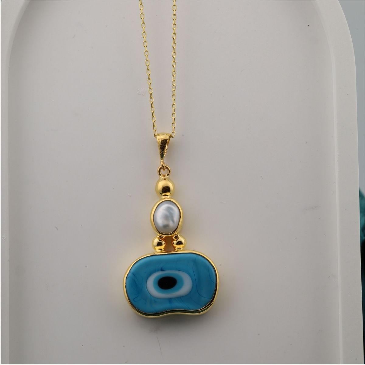 925 Sterling Silver Gold Evil Eye Set