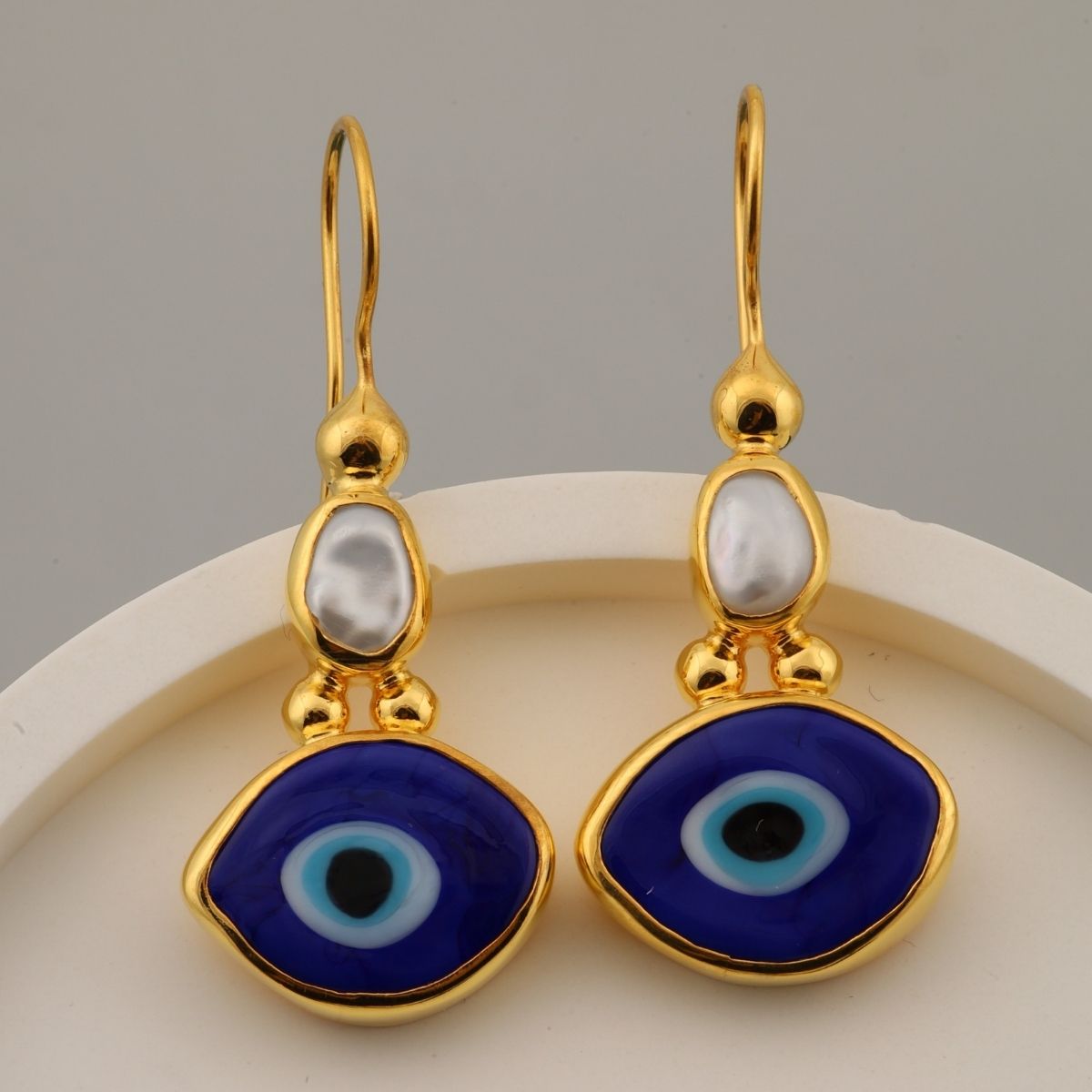 925 Sterling Silver Gold Evil Eye Set