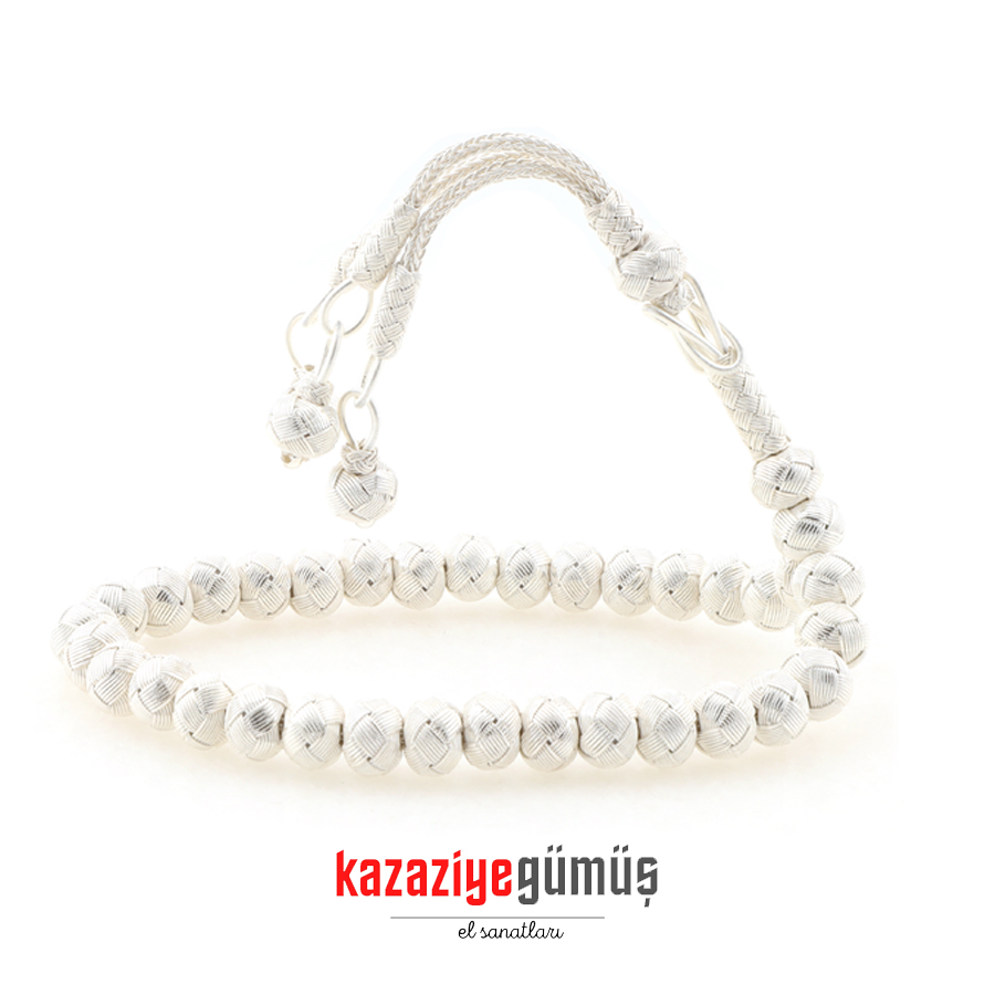 White Knitted Gold Plated Rosary
