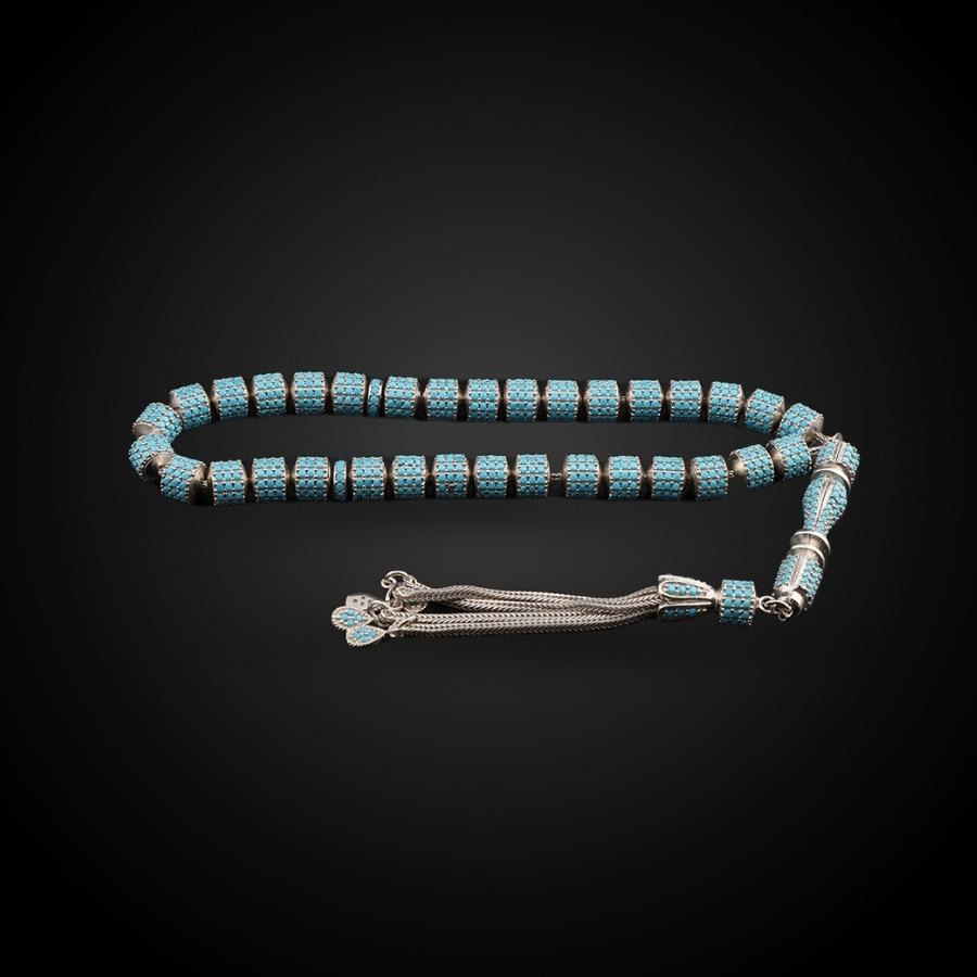 925 Sterling Silver Rosary with Turquoise Stone