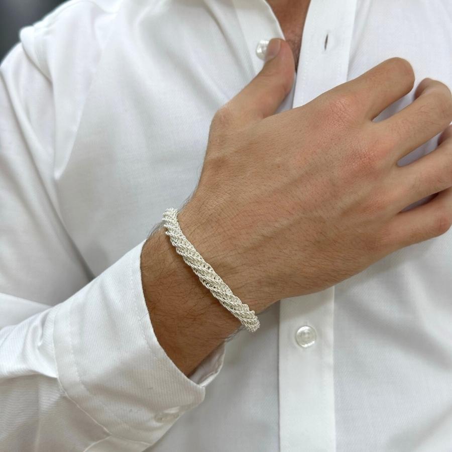 Kazaziye Wrapped White Silver Bracelet