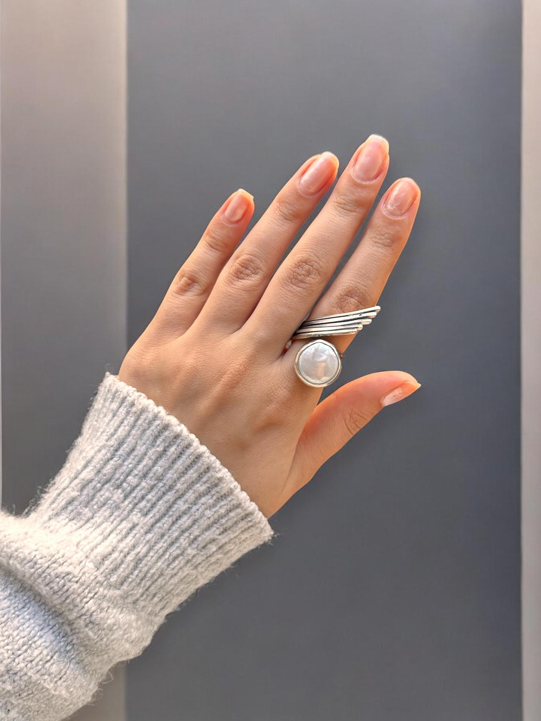 Filigree Pearl Ring