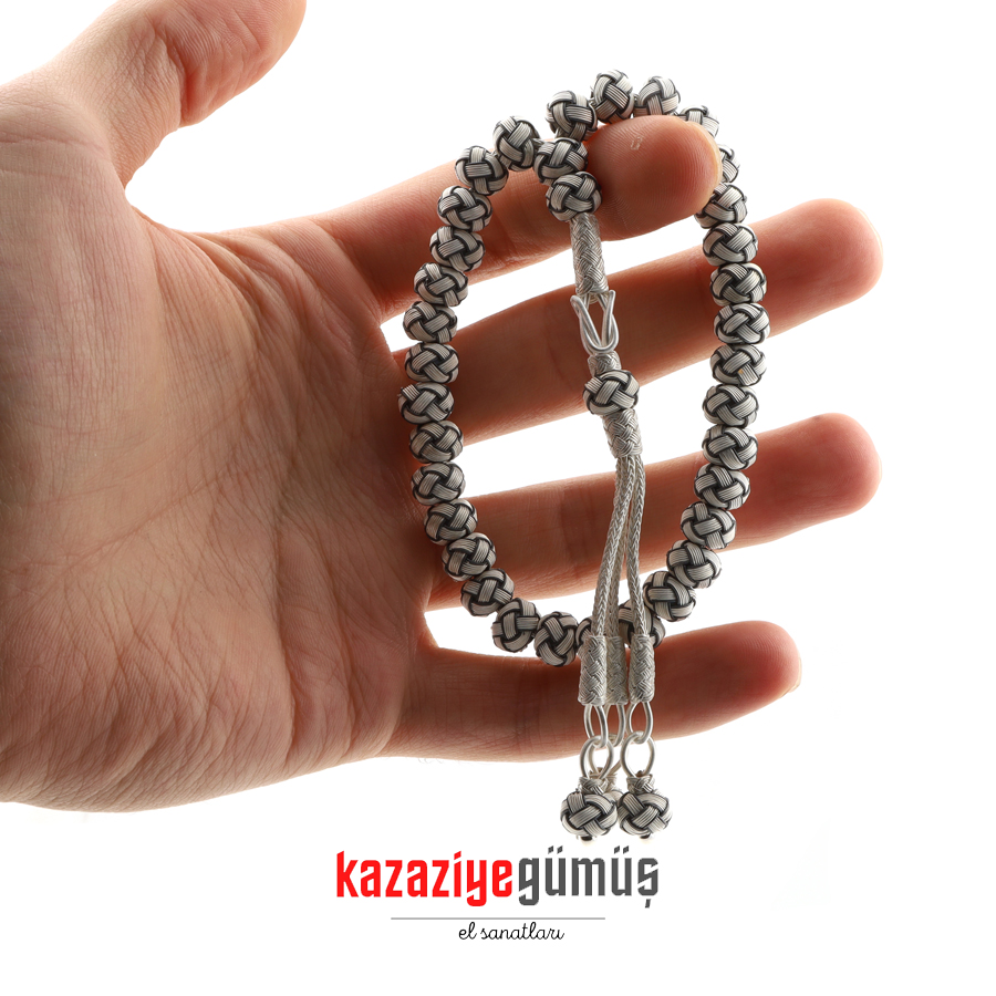 Oxidized Kazaziye Silver Rosary