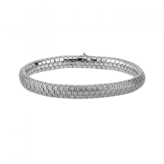 925 sterling White Rhodium Snake Vip Silver Bracelet