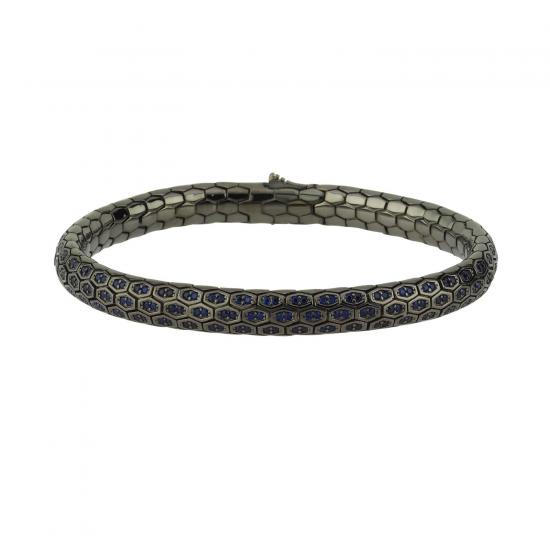 925 sterling White Rhodium Snake Vip Silver Bracelet