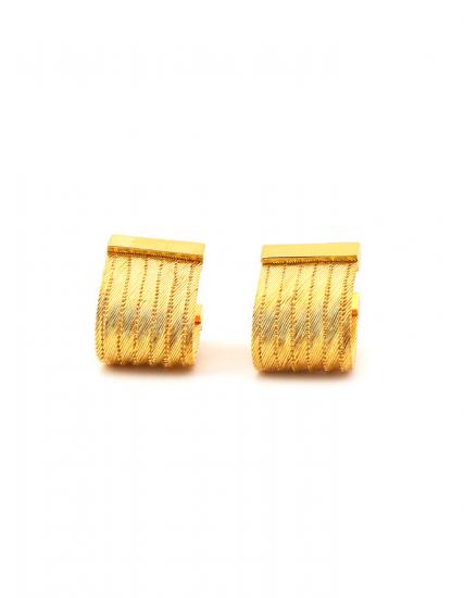 Flat Clasp Gold Plated Trabzon Straw Earrings