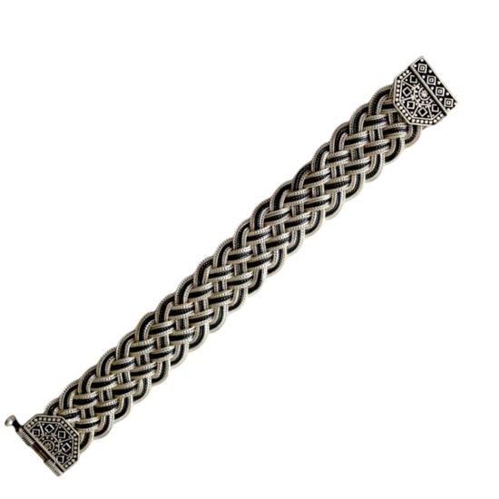 Mardin Wicker Eye Lock Silver Bracelet