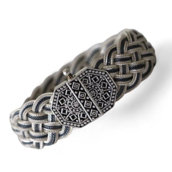 Mardin Wicker Eye Lock Silver Bracelet