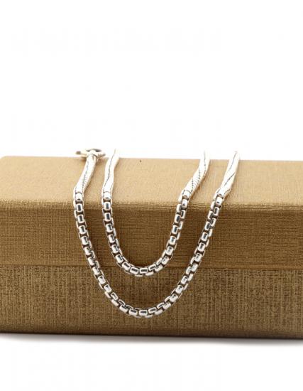 925 sterling Unisex Cube Silver Chain
